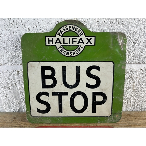 283 - Halifax Passanger Transport Double-sided Halifax Bus Stop Sign, Halifax Passenger Transport Badge an... 