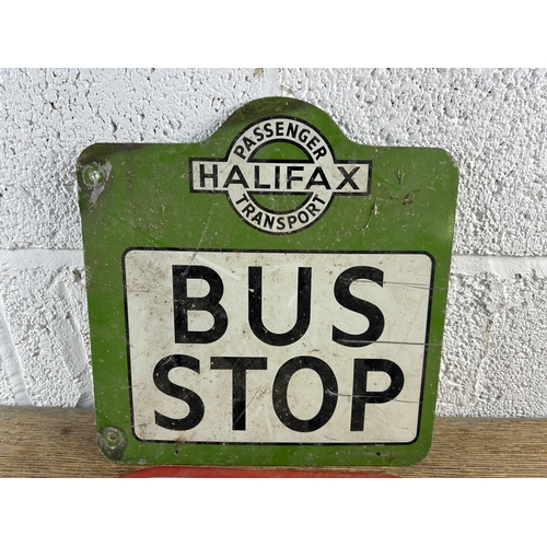 283 - Halifax Passanger Transport Double-sided Halifax Bus Stop Sign, Halifax Passenger Transport Badge an... 