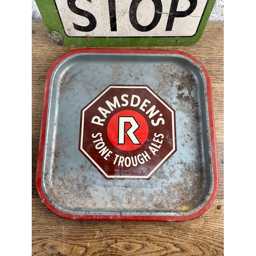 283 - Halifax Passanger Transport Double-sided Halifax Bus Stop Sign, Halifax Passenger Transport Badge an... 