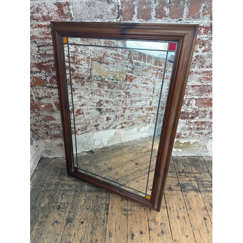 365 - Large Wooden Framed Mirror with Leaded Detail - 102 x 72cm