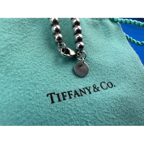 30A - Tiffany & Co. 925 Silver Bead Bracelet featuring Heart Shaped 'Return to Tiffany & Co.' Tag.  With T... 