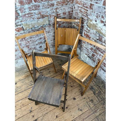 343 - Folding Wooden Chairs x4