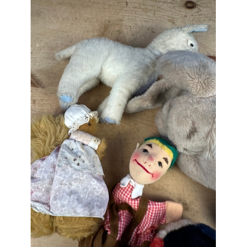 59 - Vintage Teddies including Steiff Bunny & Steiff Mohair Ball