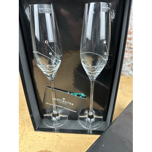 241 - Dartington & Swarovski Crystal Champagne Glasses