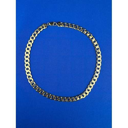 37 - 9ct 375 Gold Curb Link Chain 44g, 46cm Long