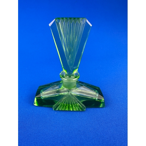 239 - Art Deco Uranium Glass Scent Bottle