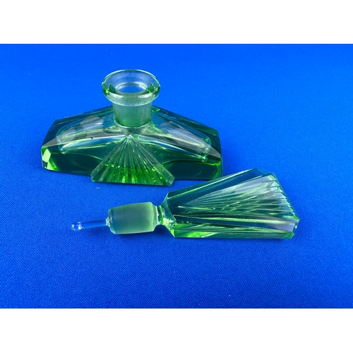 239 - Art Deco Uranium Glass Scent Bottle