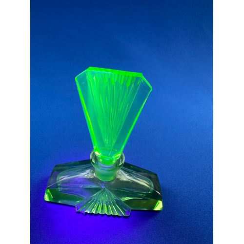 239 - Art Deco Uranium Glass Scent Bottle