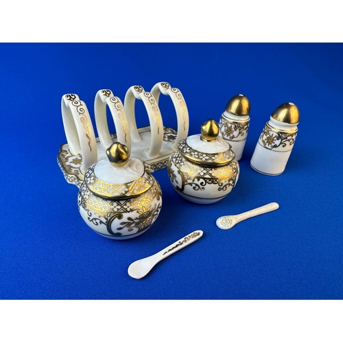 260 - Noritake Cruet Set & Toast Rack