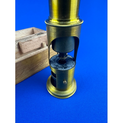 156 - Vintage Brass Field Microscope