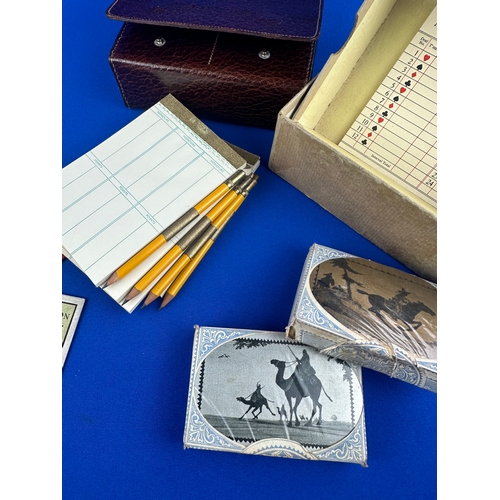 78 - Bridge Set with Scorecards & Waddingtons Playing Cards. Wills Tobacco Company Bezique Game.