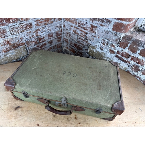 158 - Vintage Canvas Suitcase