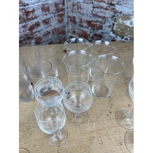 334 - Box of Vintage Drinking Glasses including Holmegaard