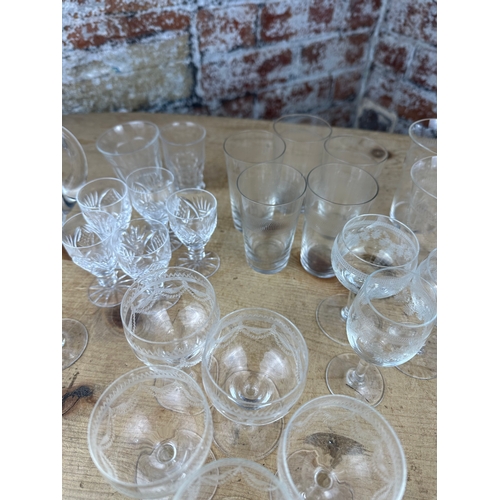 334 - Box of Vintage Drinking Glasses including Holmegaard