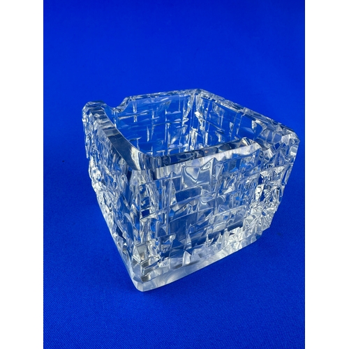 234 - Mid Century French Geometric Crystal Ashtray