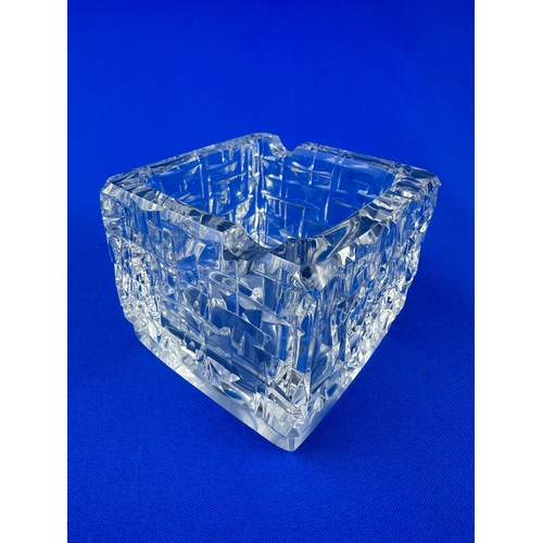 234 - Mid Century French Geometric Crystal Ashtray