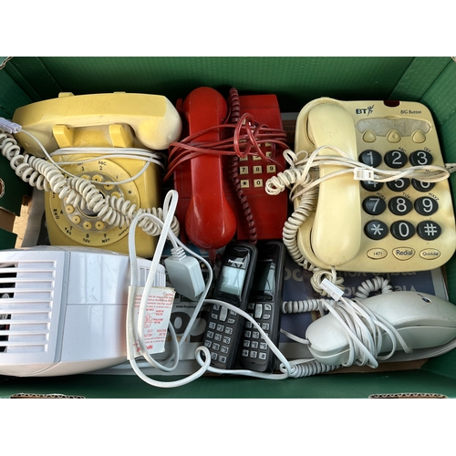 331 - Box of Telephones & Electric Heater