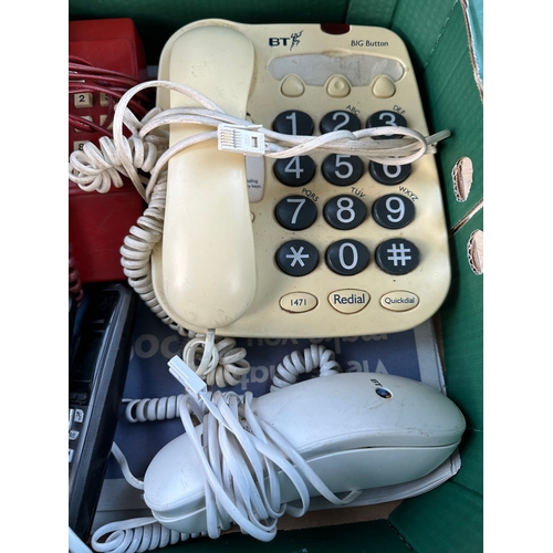 331 - Box of Telephones & Electric Heater