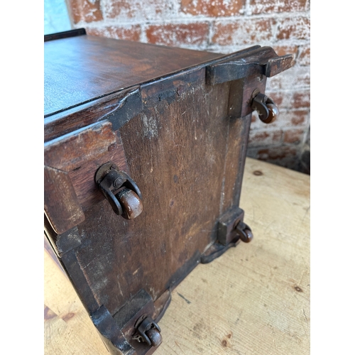 345 - Wooden Coal Scuttle on Castors