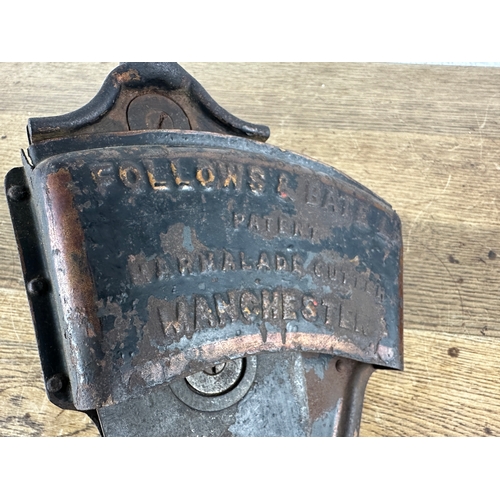 191 - Follows & Bate Ltd. Marmalade Cutter - missing bolt