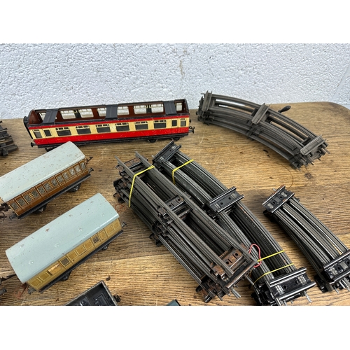 99 - Collection of Hornby and other Tinplate O Gauge Rolling Stock, Clockwork Engine and Track