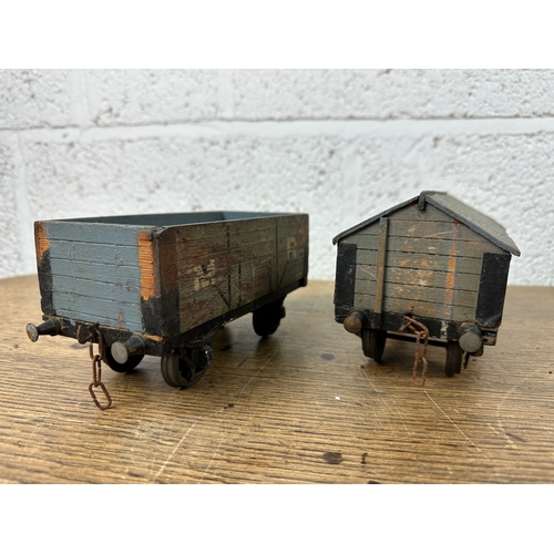 100 - Two Vintage Scratch Built 1 Gauge items of Model Railway Rolling Stock