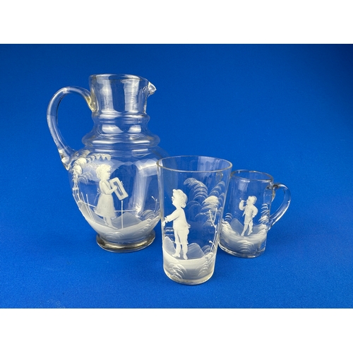 222 - Trio of Mary Gregory Glass Items