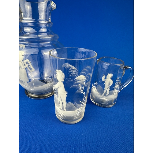 222 - Trio of Mary Gregory Glass Items