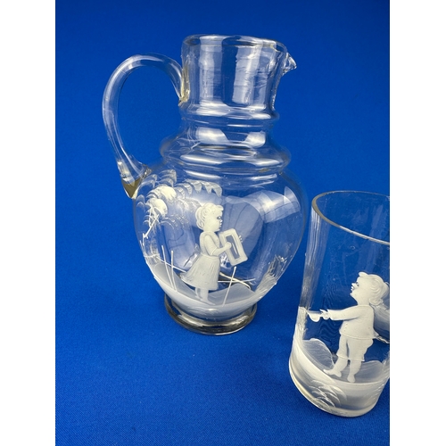 222 - Trio of Mary Gregory Glass Items