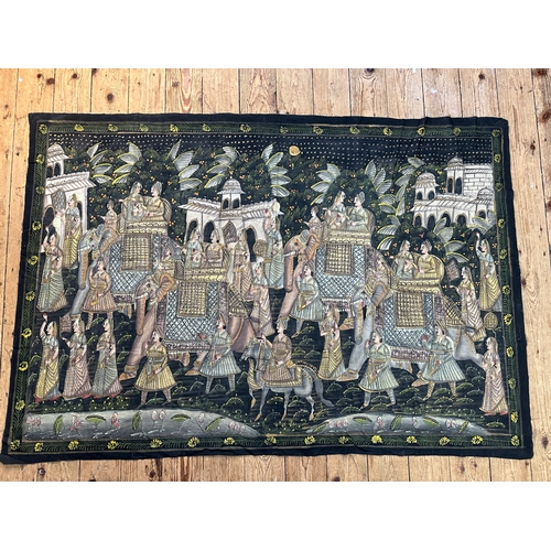 196 - Large Rajasthani Pichwai - Hand Painted Wallhanging Scene on Cloth