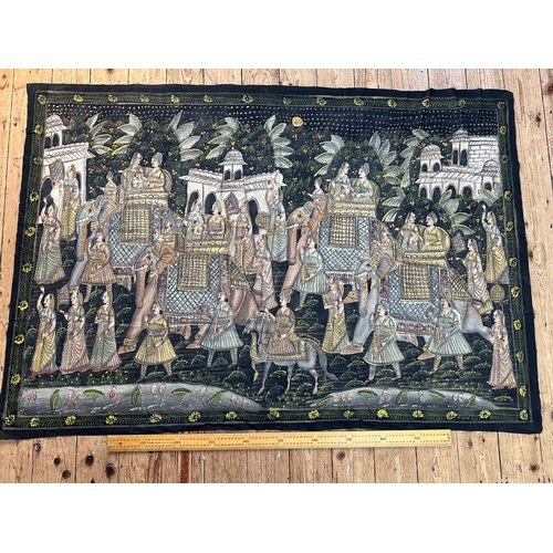 196 - Large Rajasthani Pichwai - Hand Painted Wallhanging Scene on Cloth