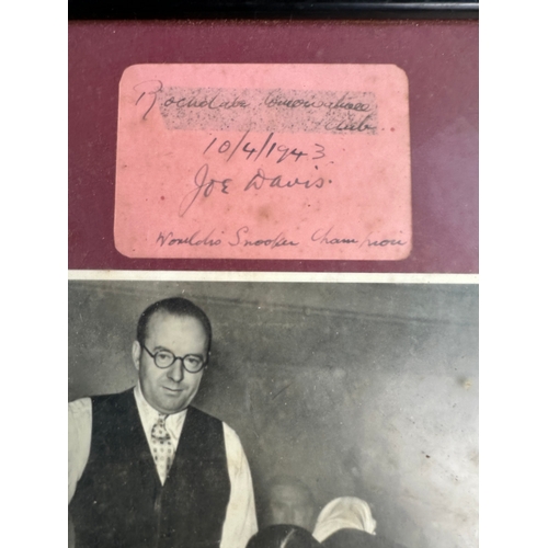 197 - Joe Davis Snooker Player, Framed Autograph & Picture