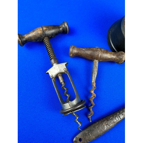 204 - Collectables including Large Toffee Hammer, Vintage Bottle Openers & Bakelite 'No Fume' Ashtray.