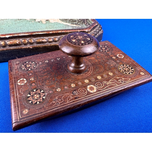 206 - Desk Stand with Nice Inlaid Ink Blotter