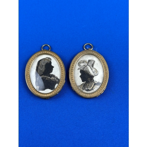 212 - Two Antique Miniature Silhouettes