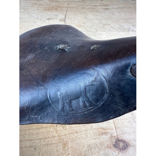 110 - Two Vintage Leather Bike Saddles