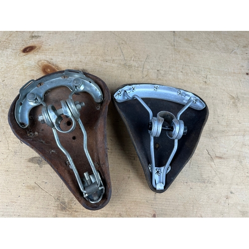 110 - Two Vintage Leather Bike Saddles