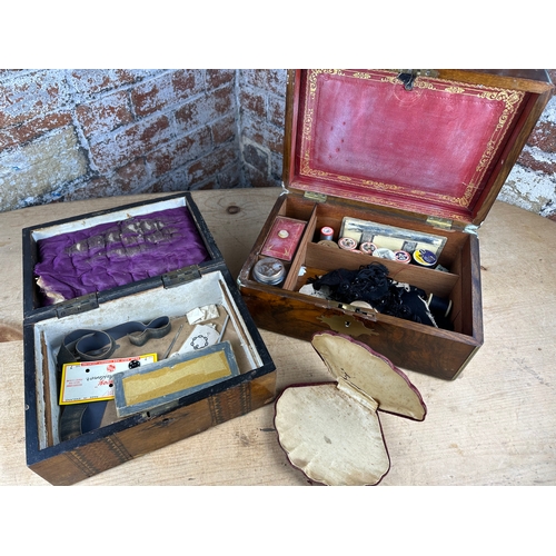 103 - Two Vintage Boxes with Sewing Equipment