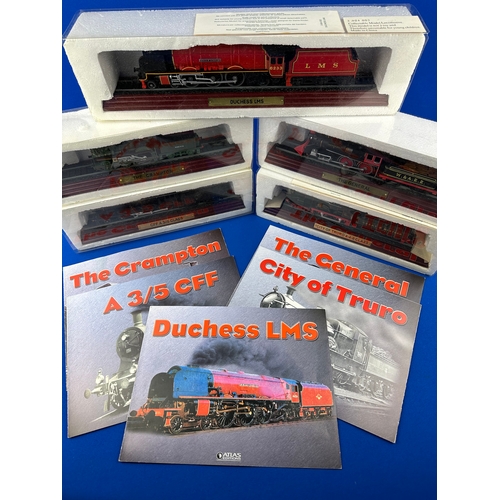 111 - Five Atlas Editions Model Trains, Boxed with Certificates of Authenticity