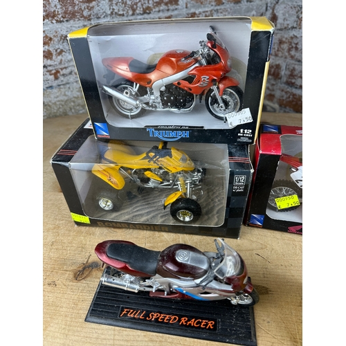 113 - Group of NewRay 1:12 Motorcycle Diecast Models