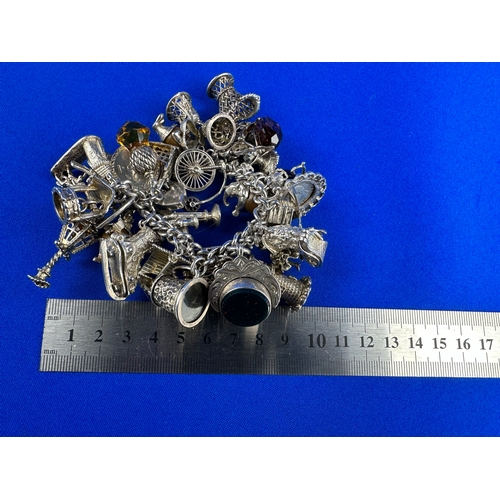 75 - Silver Charm Bracelet 159.2g gross