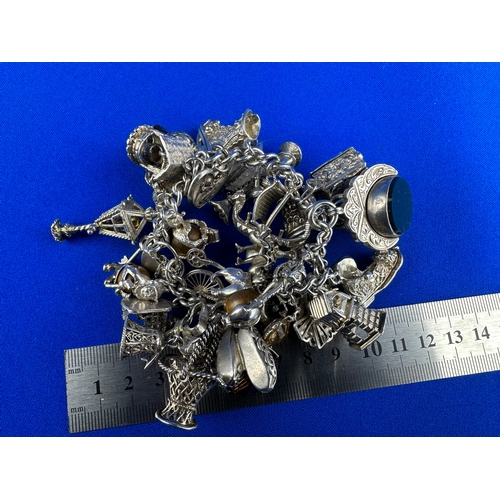 75 - Silver Charm Bracelet 159.2g gross