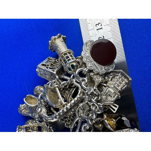 75 - Silver Charm Bracelet 159.2g gross