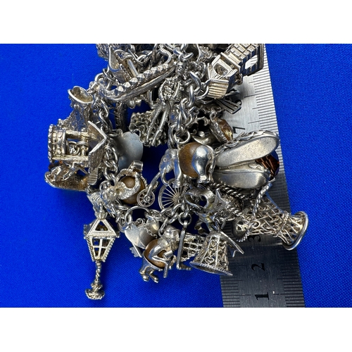 75 - Silver Charm Bracelet 159.2g gross