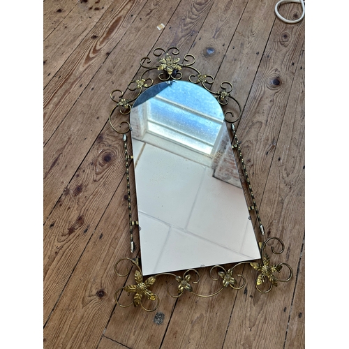 440 - Vintage Gilt Metal Frame Mirror