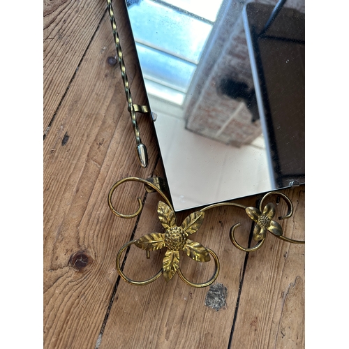 440 - Vintage Gilt Metal Frame Mirror