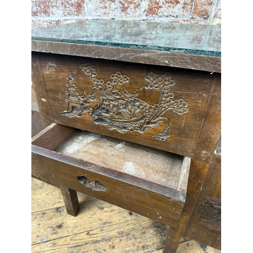 470 - Oriental Carved Cabinet for restoration