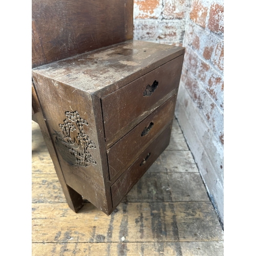 470 - Oriental Carved Cabinet for restoration