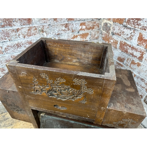 470 - Oriental Carved Cabinet for restoration