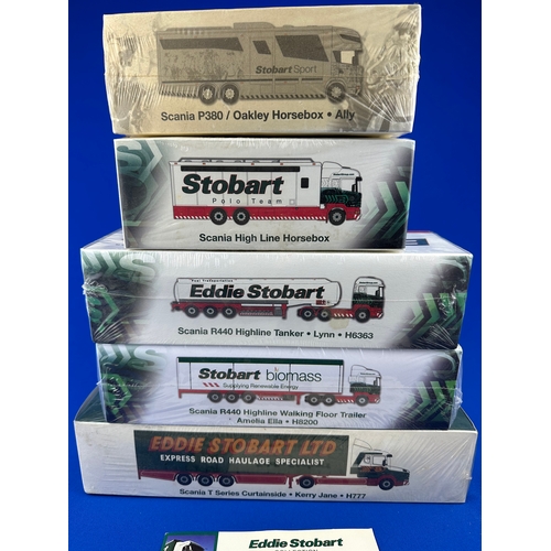 103 - Five Eddie Stobart by Atlas Editions Vehicles, Boxed and Factory Sealed with Certificates of Authent... 